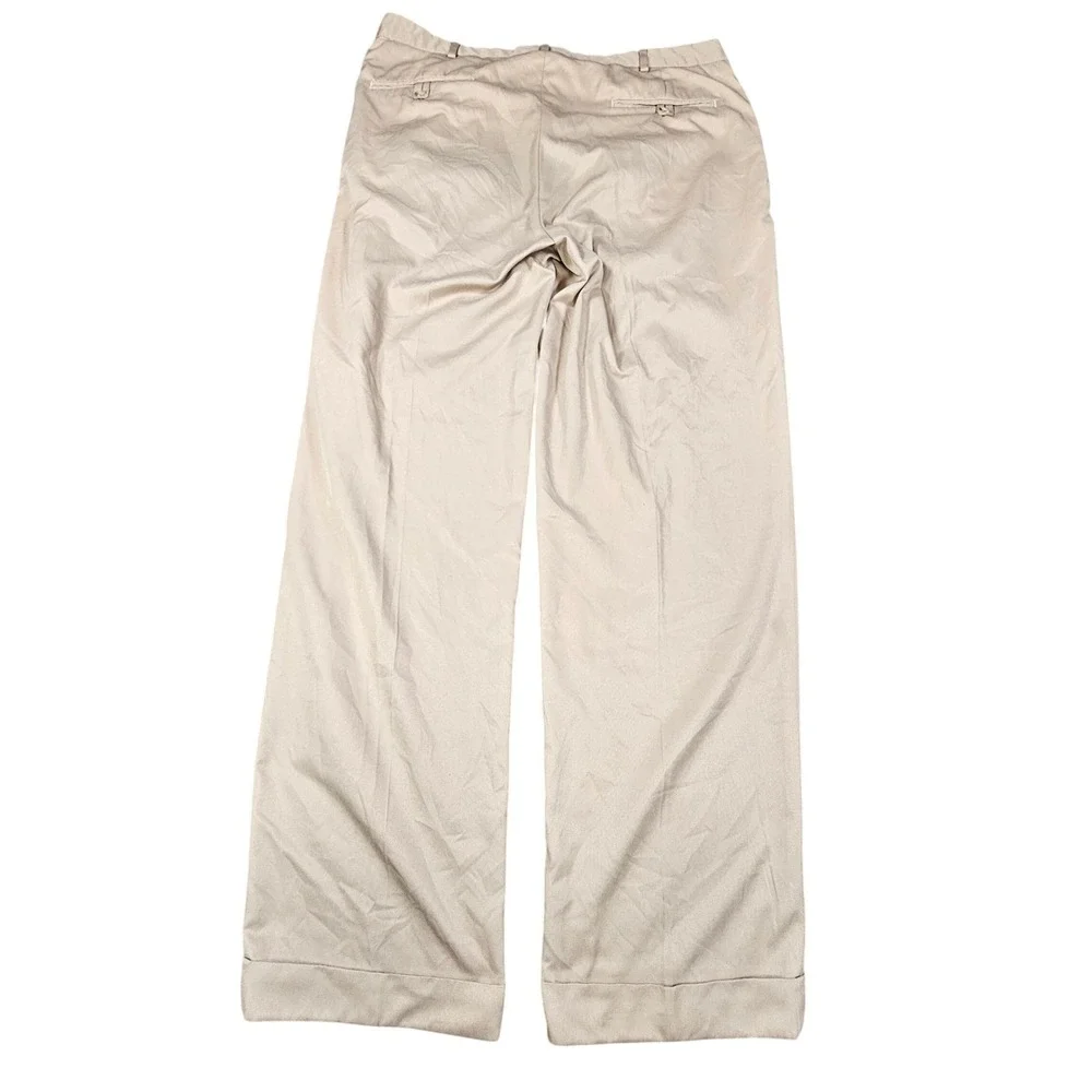 Vintage Polo Ralph Lauren Mens 36x31.5 Khaki Pleated Cuffed Chino Pants Y2K